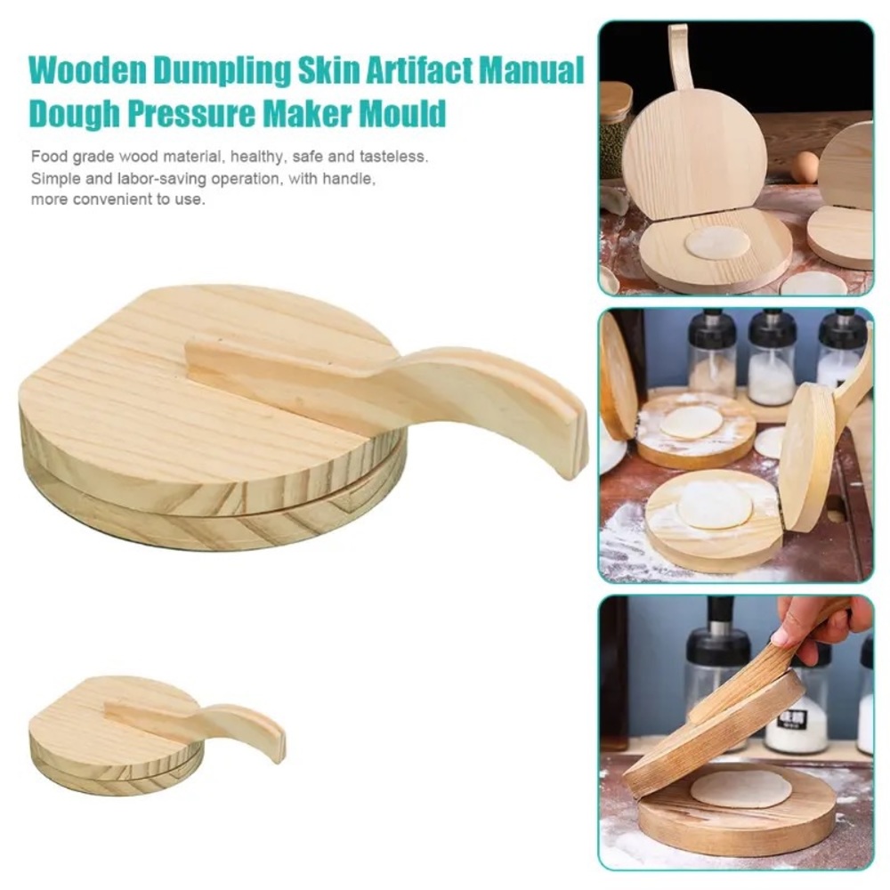 Solid Wood Dough Press Tool Quick Easy Dumpling Skin Presser Home Dumpling